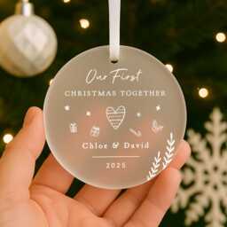 First Christmas Together Gift, New Couple Bauble, 1st Keepsake, Love Bauble - thumbnail 3
