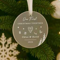 First Christmas Together Gift, New Couple Bauble, 1st Keepsake, Love Bauble - thumbnail 2