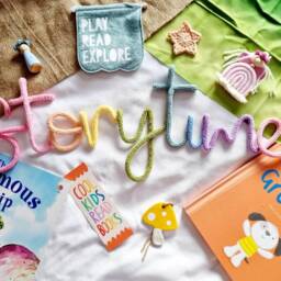 Storytime Multi Coloured Knitted Wire Sign - Reading Corner Wall Hanging- Nook Story L - thumbnail 2