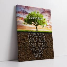 Success Tree List Quotes Hustle Motivational Inspirational, Framed Canvas Wall Art Poster Print, Home Office & Room Decor, Gift Idea Gifts - thumbnail 3
