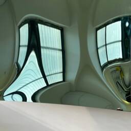 Hand-Crafted Concave Square Green Mirror Space Age Wall Decor - thumbnail 3