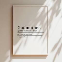 Godmother Gift, Definition, Gift For Godmother, Print, Fairy Godparents Wall Art, Godmum Gifts, Gifts Her - thumbnail 2