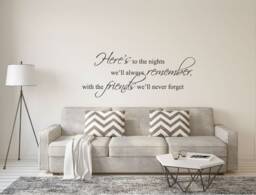 Friends Wall Sticker Quote, Friends Decal, Art, Decor, Here's To The Nights, Living Room Decor - thumbnail 1