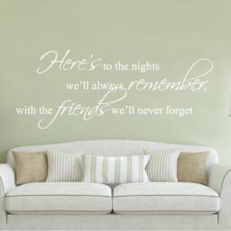 Friends Wall Sticker Quote, Friends Decal, Art, Decor, Here's To The Nights, Living Room Decor - thumbnail 3