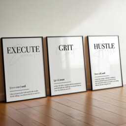Motivational Office Wall Art Set Of 10 Printable - Gym Decor Minimalist Inspirational Quote Prints Digital Download - thumbnail 2