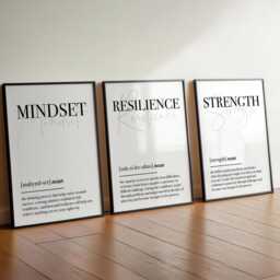 Motivational Office Wall Art Set Of 10 Printable - Gym Decor Minimalist Inspirational Quote Prints Digital Download - thumbnail 3