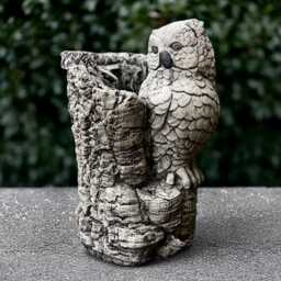 Concrete Owl Figurine Cement Sculpture Outdoor Woodland Bird Ornament Decoration Front Door Statue Handmade Decor Gift - thumbnail 3