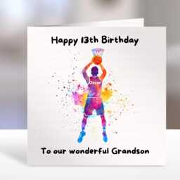 Basketball Birthday Card, Player Boys Personalised Bsl Birthday Card - thumbnail 1
