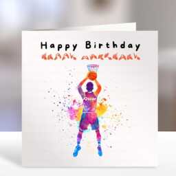 Basketball Birthday Card, Player Boys Personalised Bsl Birthday Card - thumbnail 3