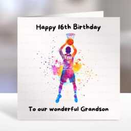 Basketball Birthday Card, Player Boys Personalised Bsl Birthday Card - thumbnail 2