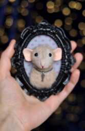Made To Order Burmese Rat Portrait, Wall Decor, Mouse 3D Toy, Plush Rat Portrait, Painting, Pet Brown Stuffed Toy - thumbnail 1