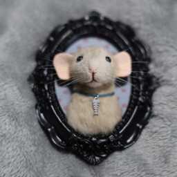 Made To Order Burmese Rat Portrait, Wall Decor, Mouse 3D Toy, Plush Rat Portrait, Painting, Pet Brown Stuffed Toy - thumbnail 2