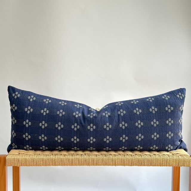 Indigo Dot Block Print Mudcloth Hmong Pillow Case - image 1