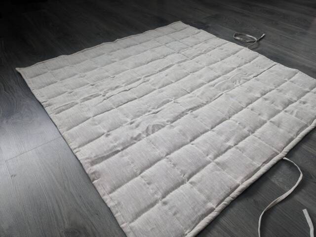 Organic Play Mat Filled Hemp Fiber in Non-Dyed Linen Fabric Blanket Blanky Padded - image 1