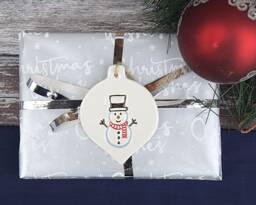 Snowman, Handmade Ceramic Snowman Christmas Tree Decoration, Gift, Present, Secret Santa Stocking Filler Decoration