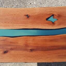 Modern Live Edge River Dining Table - Resin Inlay Furniture - thumbnail 3