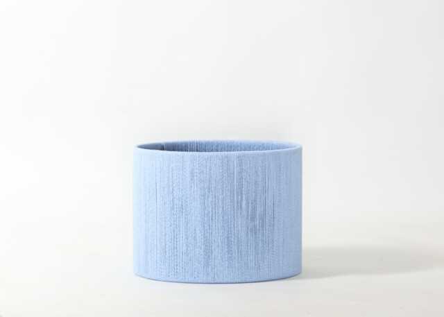 Woven Drum Lampshade Recycled Cotton, Handstrung Shade - 12x9 - image 1
