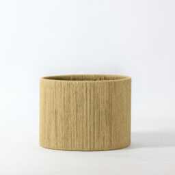 Woven Drum Lampshade Recycled Cotton, Handstrung Shade - 12x9 - thumbnail 2