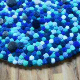 100 cm Pompon Rug, Decor, Room, Carpet, Pom Pom, Bedroom Baby Shower, Decoration, Kids Soft Home, Pompom - thumbnail 2