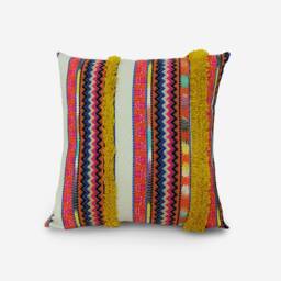 Tufted Throw Pillow Cover Bohemian Ethnic Striped Cushion - thumbnail 1