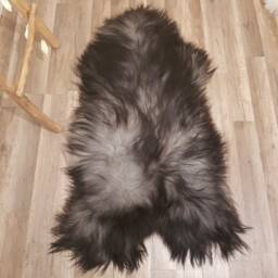 Grey Natural Sheep Skin Leather Decorative Rug Comfy Area Rugs Carpet Throw #40, Schaffell, Hygge - thumbnail 2