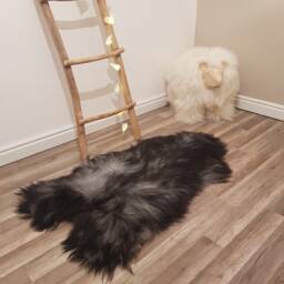 Grey Natural Sheep Skin Leather Decorative Rug Comfy Area Rugs Carpet Throw #40, Schaffell, Hygge - thumbnail 1