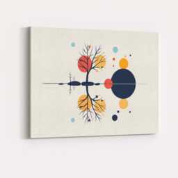 Abstract Geometric Tree Reflection Minimalist Nature Canvas Wall Art Print Decor Picture Ready To Hang - thumbnail 4