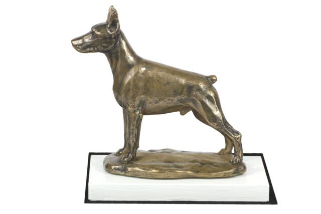 Dobermann, Dog On White Wooden Base Statue, Limited Edition, Artdog - image 1