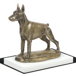 Dobermann, Dog On White Wooden Base Statue, Limited Edition, Artdog - thumbnail 3