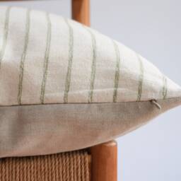 "Hmong Batik Striped Pillow Cover Neutral Home Decor - 20"" X 20" - thumbnail 3