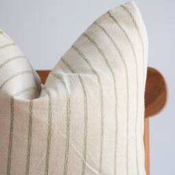 "Hmong Batik Striped Pillow Cover Neutral Home Decor - 20"" X 20" - thumbnail 2