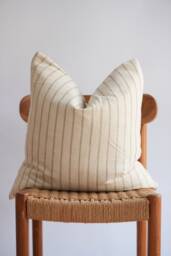 "Hmong Batik Striped Pillow Cover Neutral Home Decor - 20"" X 20" - thumbnail 1