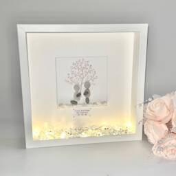 Tree Engagement Pebble Art Couples Engaged Gift Picture Frame For Newly Couple Keepsake With Heart Tree She Said Yes - thumbnail 1