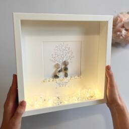 Tree Engagement Pebble Art Couples Engaged Gift Picture Frame For Newly Couple Keepsake With Heart Tree She Said Yes - thumbnail 3