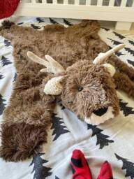 Plush Deer Rug in Faux Fur For Woodland Kids Room Decor - thumbnail 1