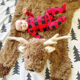 Plush Deer Rug in Faux Fur For Woodland Kids Room Decor - thumbnail 2