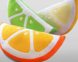Lemon Slice Pillow Set Handmade Fleece Citrus Decor - thumbnail 4