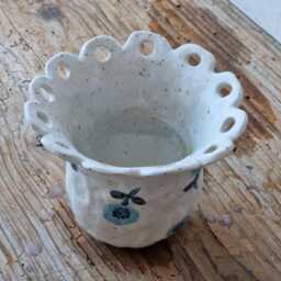 Small Ikebana Vase Handmade, Handbuilt Ceramic Bud For Flowers, Rustic Organic Ceramics - thumbnail 3