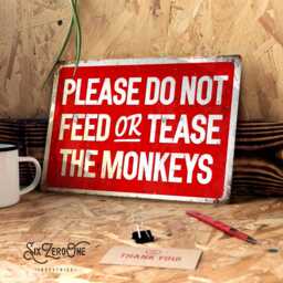 Please Do Not Feed The Monkeys Metal Sign. Rusty Worn Look Print Art Hanging - thumbnail 1