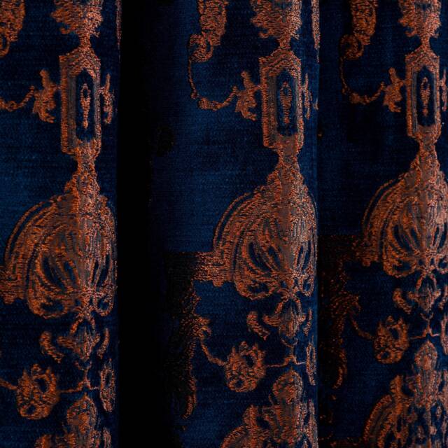 Baroque Dark Colored Damask Curtain, Victorian Luxury Velvet. Custom Classic Window Panel. Rod Pocket, Grommet, Hook & Ring Hanging Style - image 1