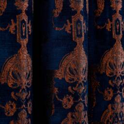 Baroque Dark Colored Damask Curtain, Victorian Luxury Velvet. Custom Classic Window Panel. Rod Pocket, Grommet, Hook & Ring Hanging Style - thumbnail 1
