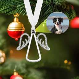 Personalized Angel Wings Photo Projection Ornament Custom Memorial Ornaments Christmas Bauble - thumbnail 1