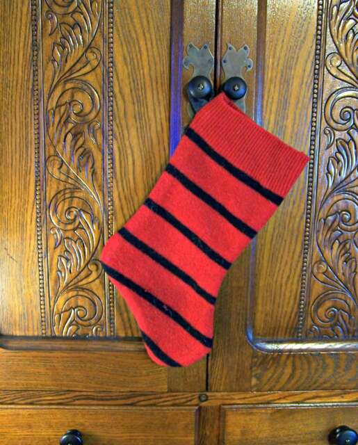 Striped Wool Felt Christmas Stocking
