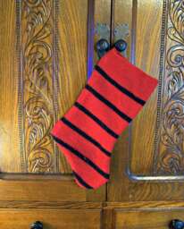 Striped Wool Felt Christmas Stocking
