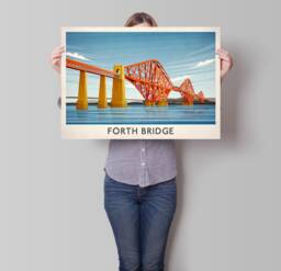 Forth Bridge, Scottish Travel Print, Edinburgh To North Queensferry, Art, Forth Rail Bridge, Poster - thumbnail 1
