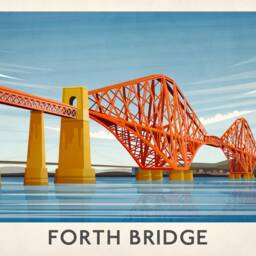 Forth Bridge, Scottish Travel Print, Edinburgh To North Queensferry, Art, Forth Rail Bridge, Poster - thumbnail 2