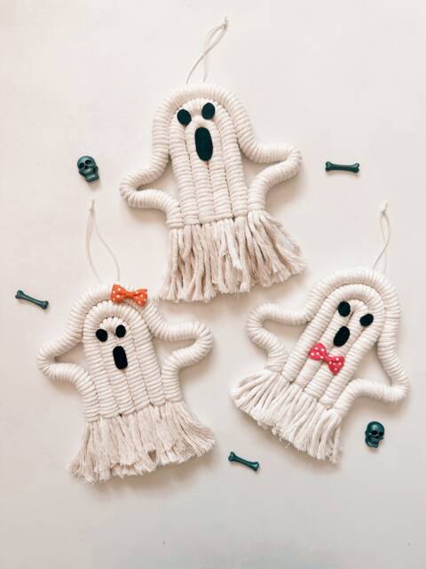 Macram?? Ghost - Macrame Cute Halloween Decor Spooky Season Wall Hanging - image 1