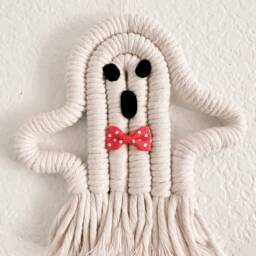 Macram?? Ghost - Macrame Cute Halloween Decor Spooky Season Wall Hanging - thumbnail 4