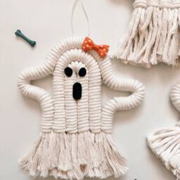 Macram?? Ghost - Macrame Cute Halloween Decor Spooky Season Wall Hanging - thumbnail 3