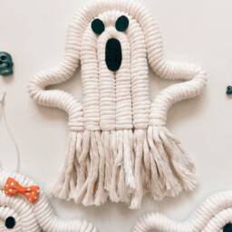 Macram?? Ghost - Macrame Cute Halloween Decor Spooky Season Wall Hanging - thumbnail 2